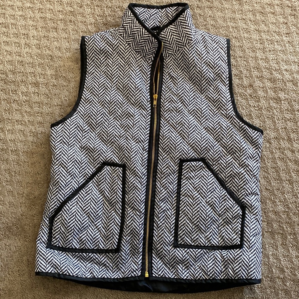 E2 herringbone pattern zip vest